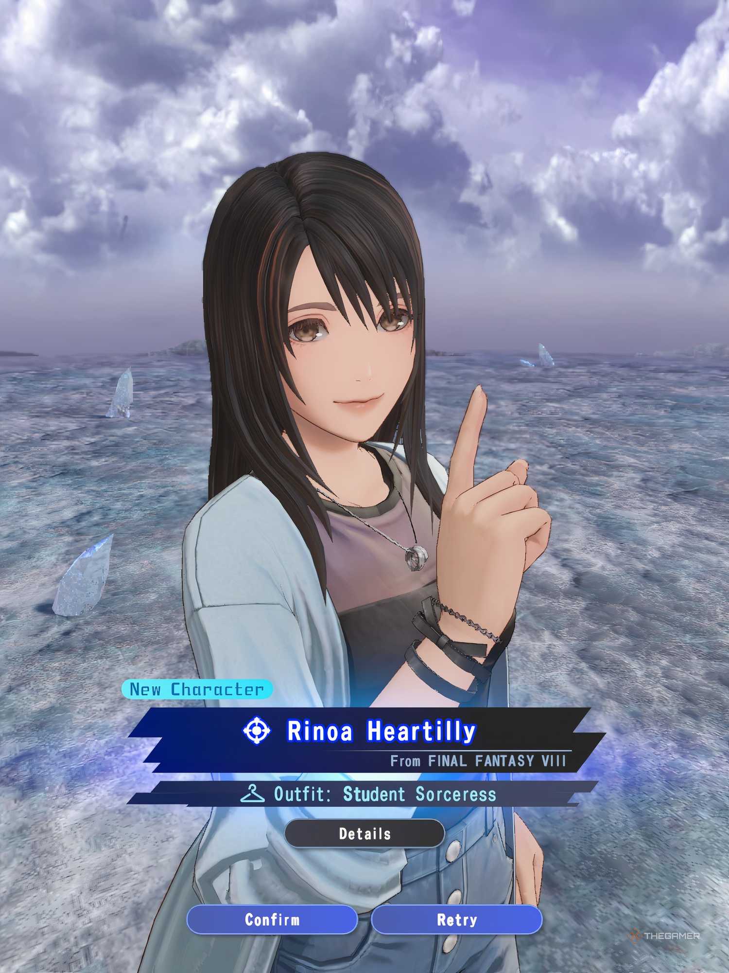 Close up of Dissidia Duellum Final Fantasy Rinoa's modern outfit.