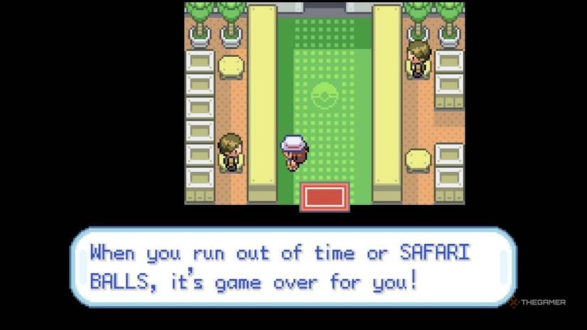 Explanation of how the Safari Balls and game time work in Pokemon FireRed and LeafGreen.