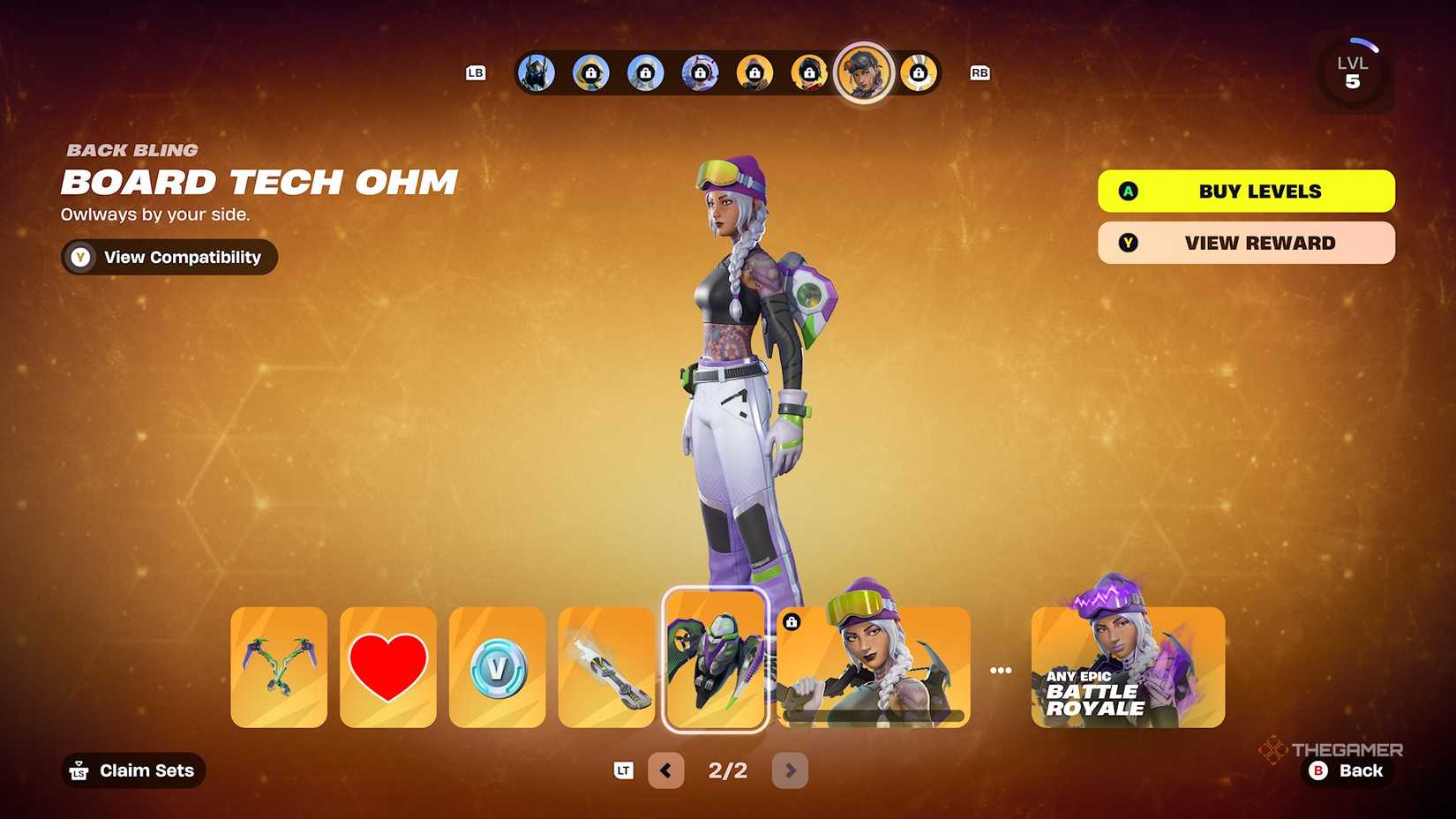 Fortnite Battle Pass page with Board Tech Jules.