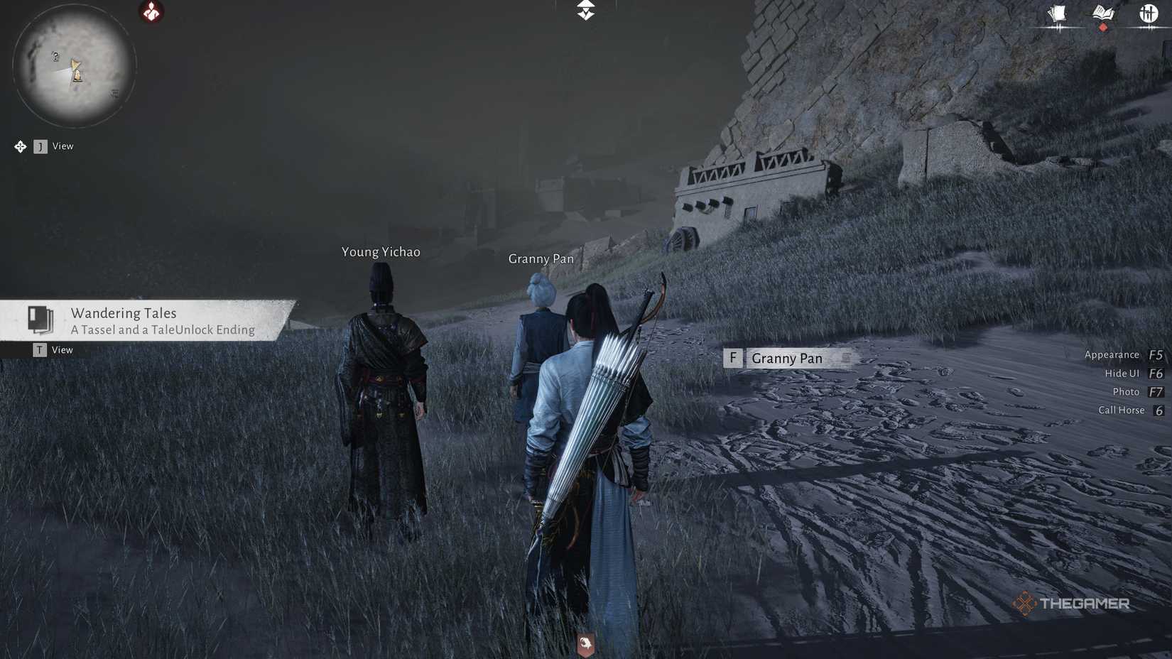 Granny pan and young yichao outside Stonewall Hold in Where Winds Meet.
