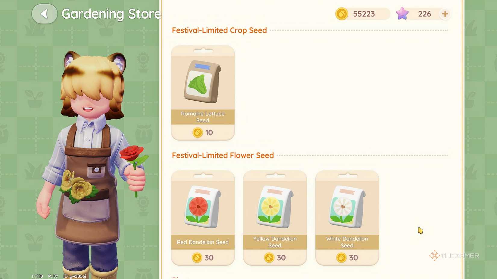 Seasonal Shop Heartopia Blanc with Dandelions and Lettuce.