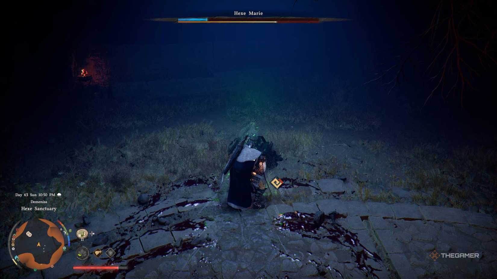 Hexe Marie fights in the Crimson Desert.