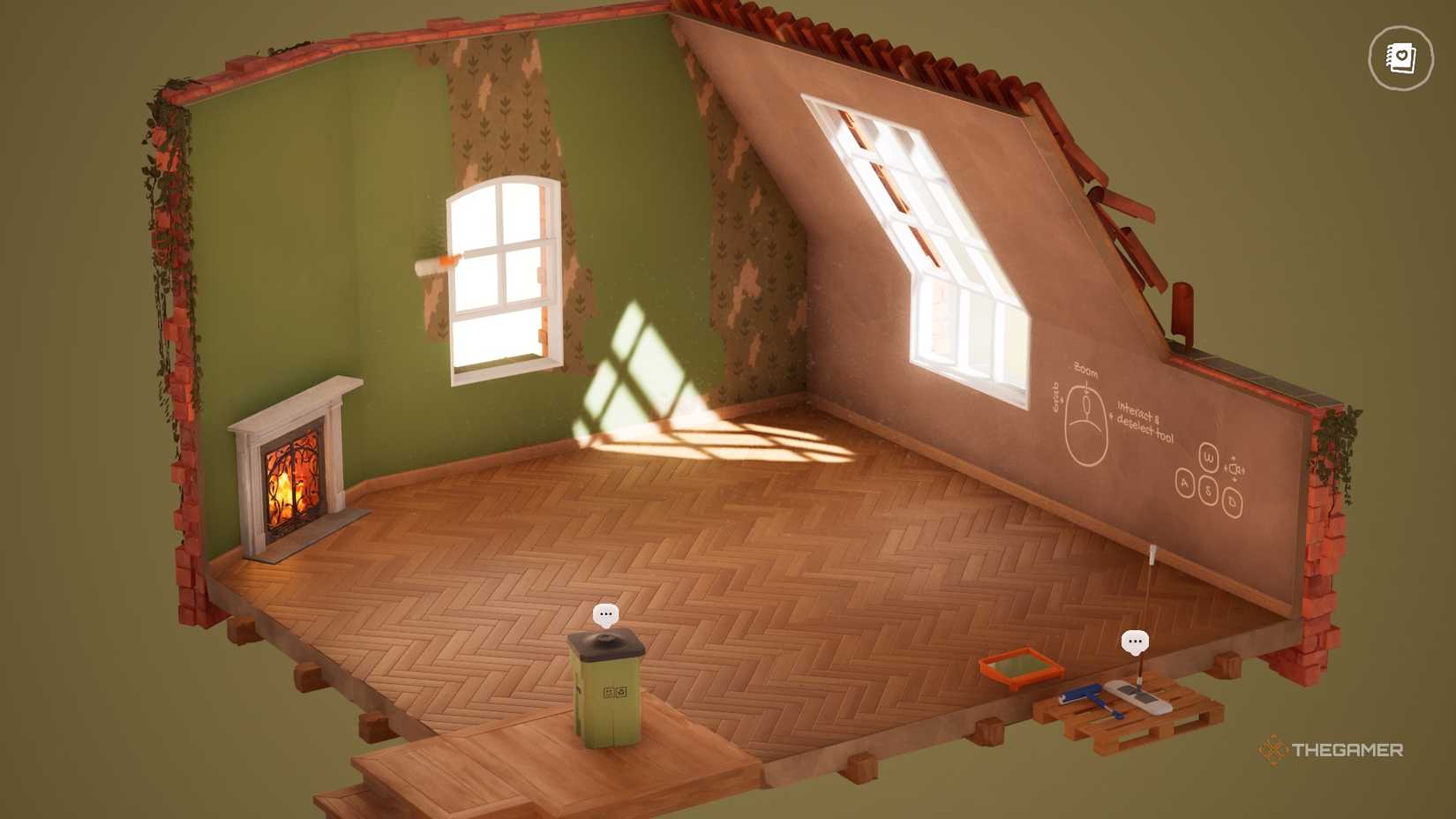 Throws paint on the wall.