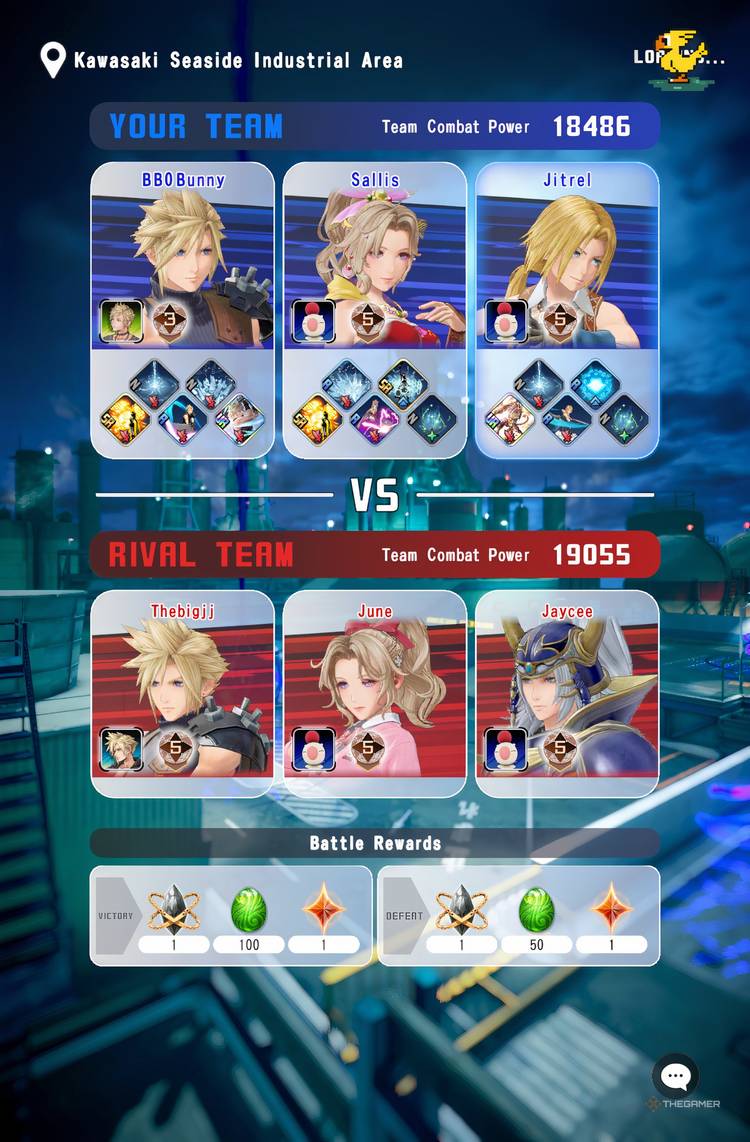 Zidane in a party in Dissidia Duellum Final Fantasy.