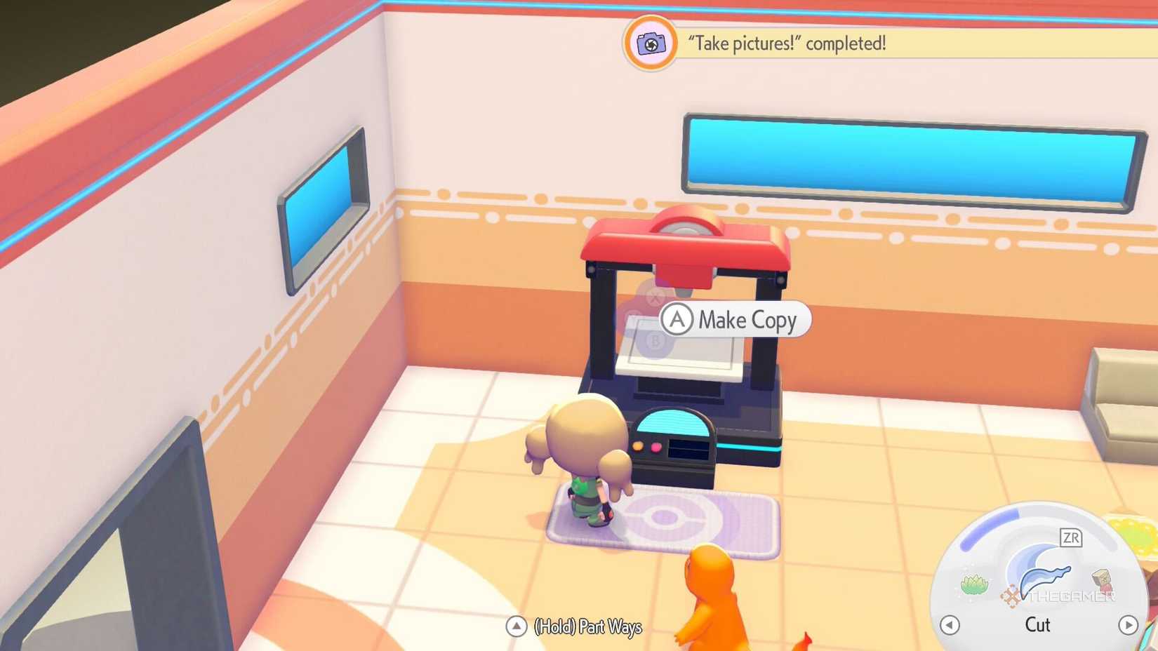 Character using the 3D Printer in Pokopia.