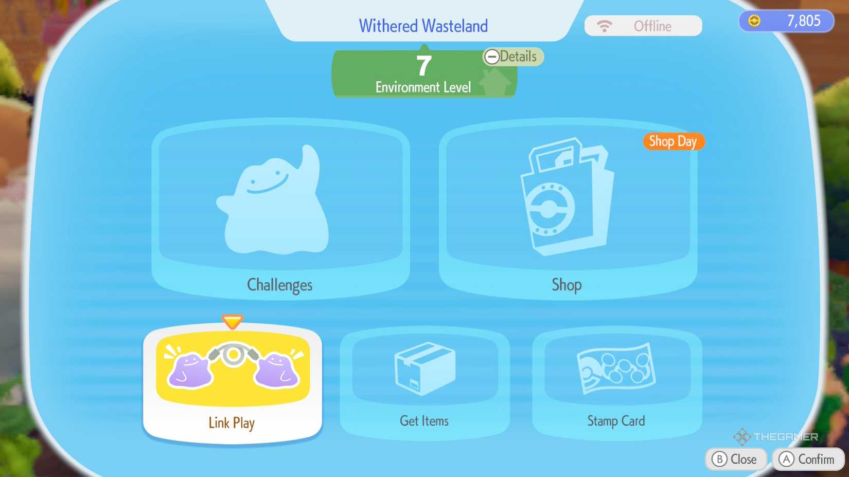 Link play option highlighted in Pokemon Pokopia.