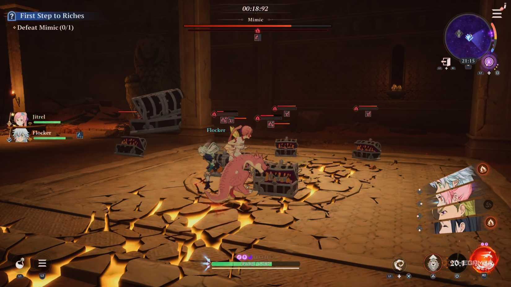 A party hanging out together in The Seven Deadly Sins: Origins.