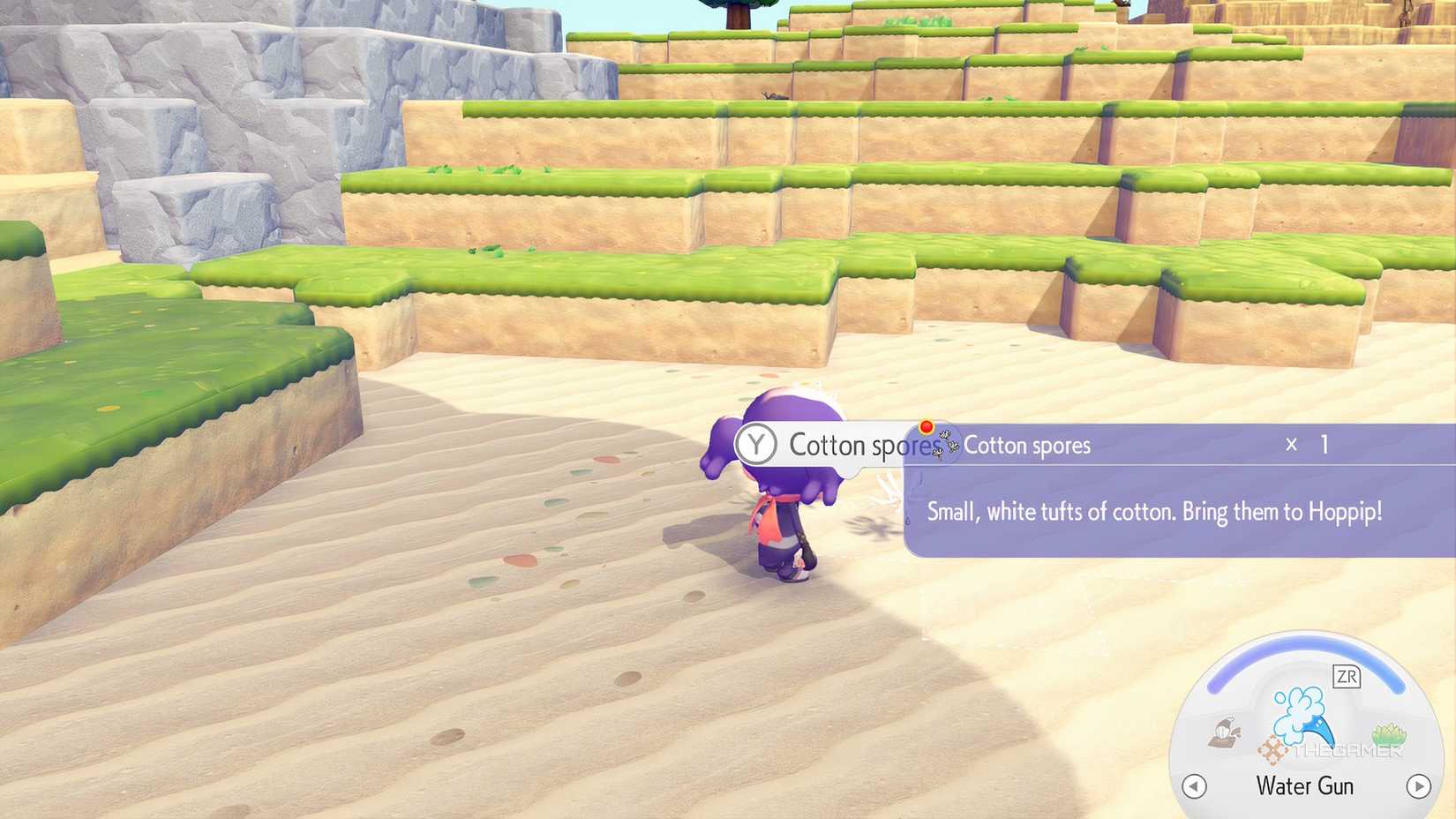 Finding Cotton Spores in Pokemon Pokopia.