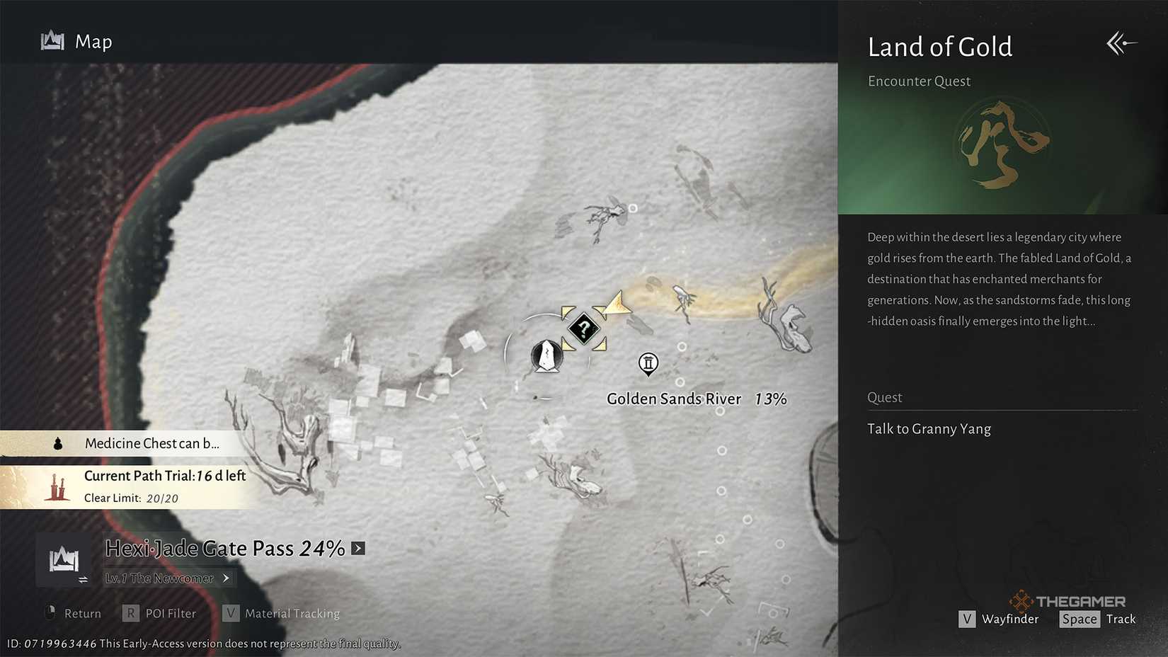 Quest information for the Land of Gold encounter in Where Winds Meet.