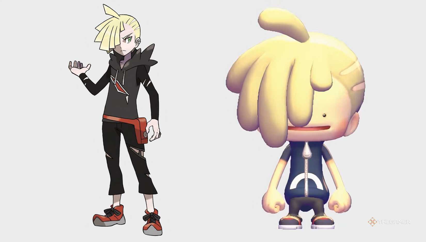 Long Bangs Hairstyle in Pokemon Pokopia next to Gladion