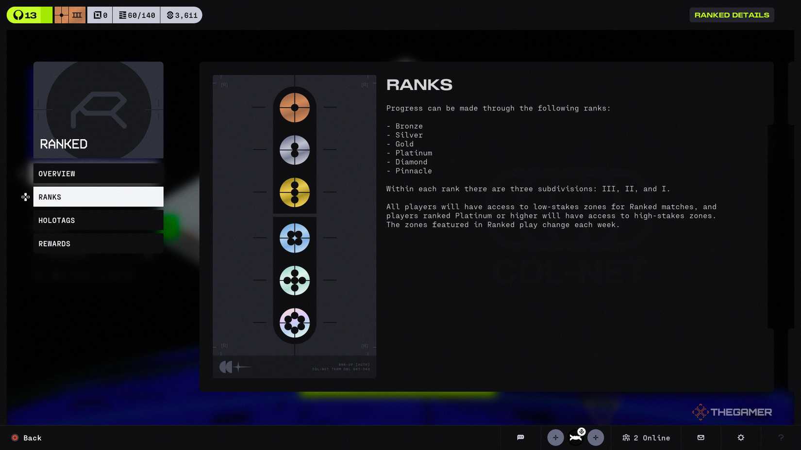 The Ranks window explains all the ranks available in the Marathon Rankings.