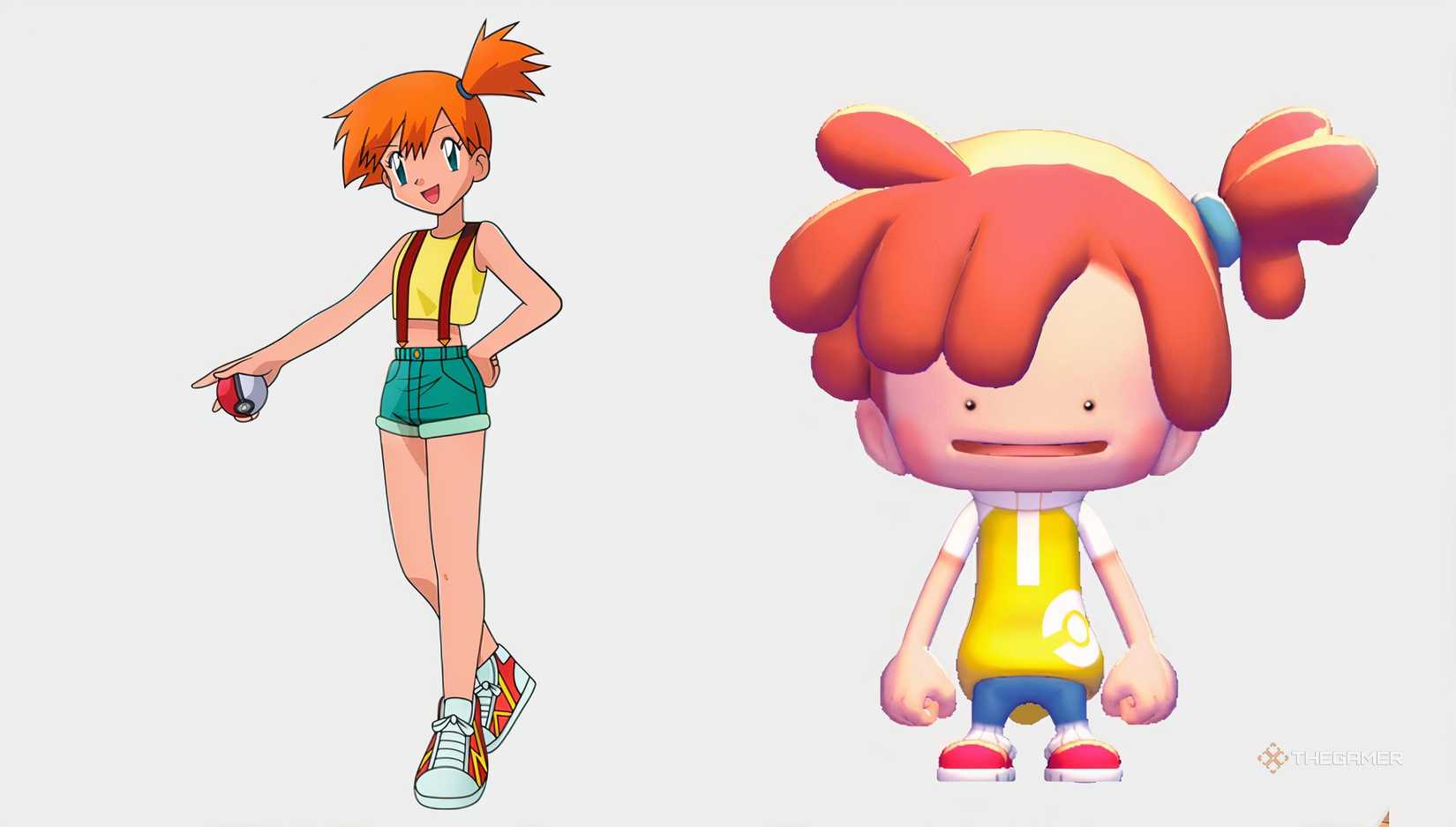 Mermaid Hairstyle in Pokemon Pokopia next to Misty