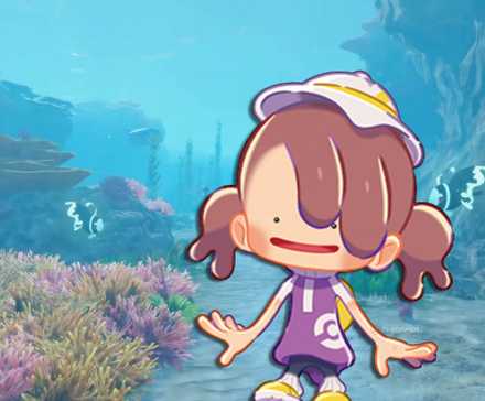 the ditto person from pokopia walking underwater in winds and waves.