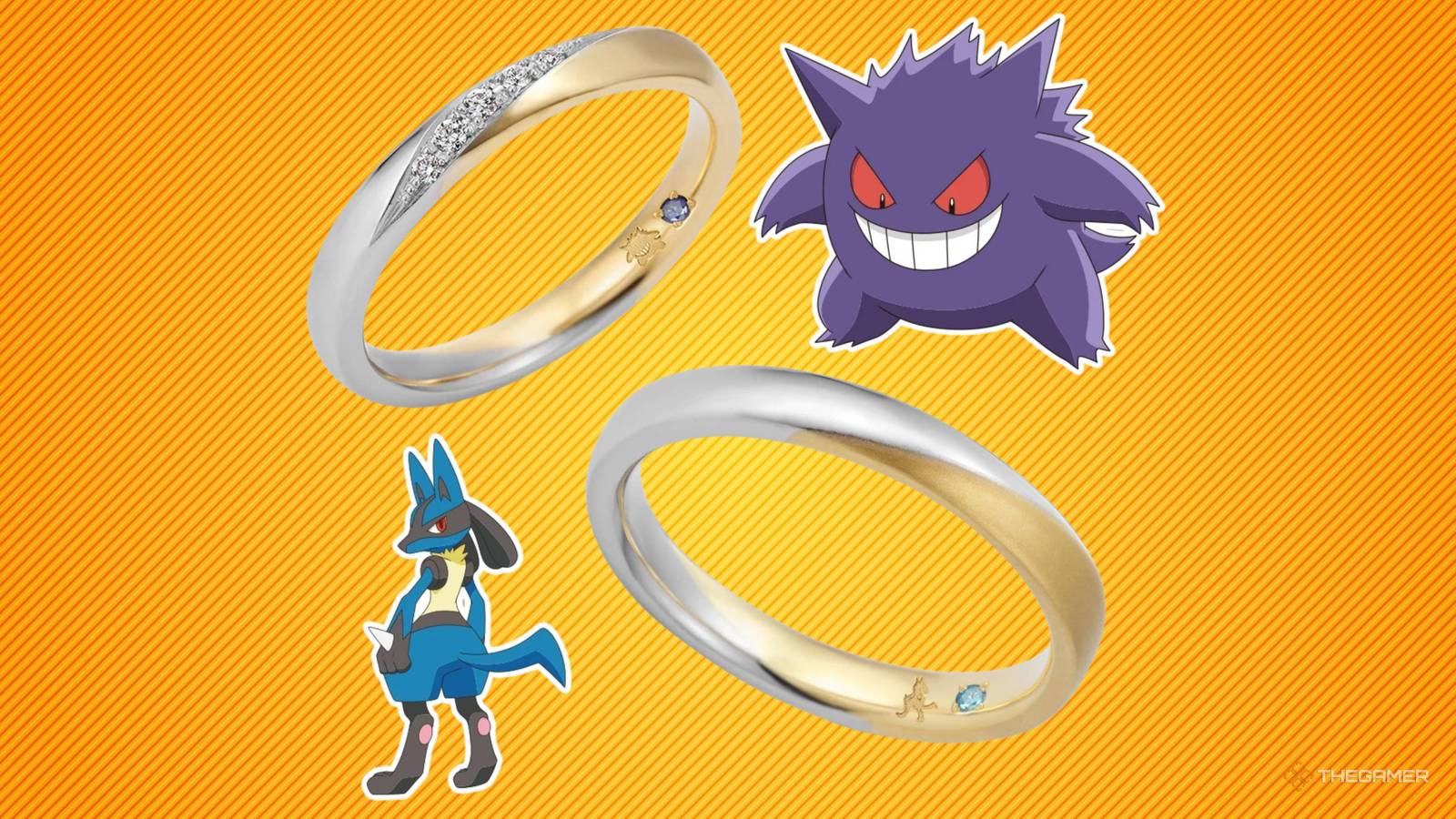 gengar and lucario engagement rings.