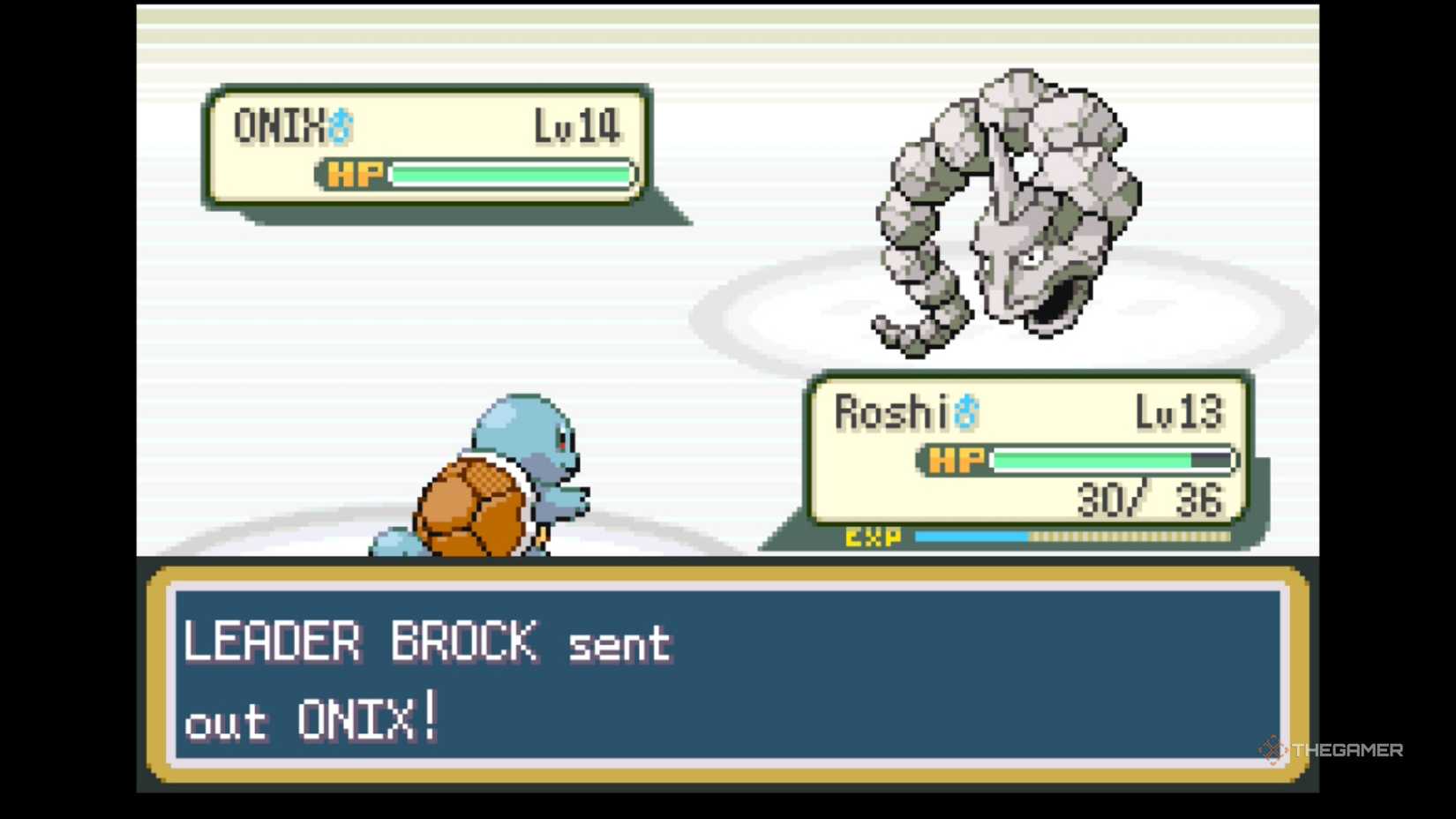 Onix in Pokemon LeafGreen, which evolves into Steelix — one of this game's and FireRed's special evolutions.