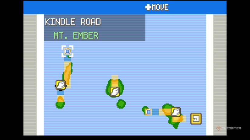 See Mt Ember on the map in Pokemon FireRed & LeafGreen.