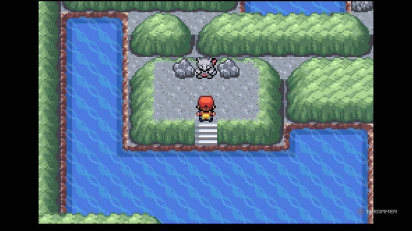 Mewtwo's Blue Cave in Pokémon FireRed & LeafGreen.