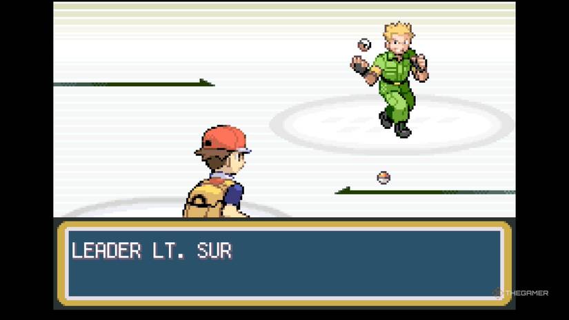 Surge battle in Pokemon FireRed & LeafGreen.