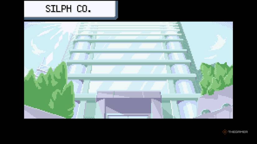 The Silph Co entrance in Pokemon FireRed & LeafGreen.