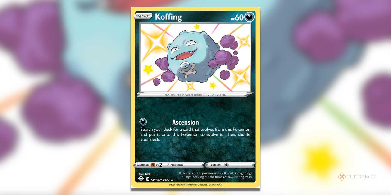 The Shining Fates Koffing Shiny Holo Rare from Pokemon TCG.