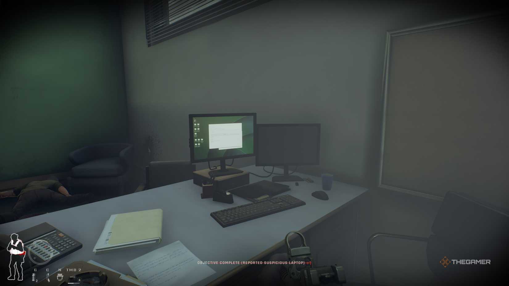 Green screen monitor in Ready or Not mode.