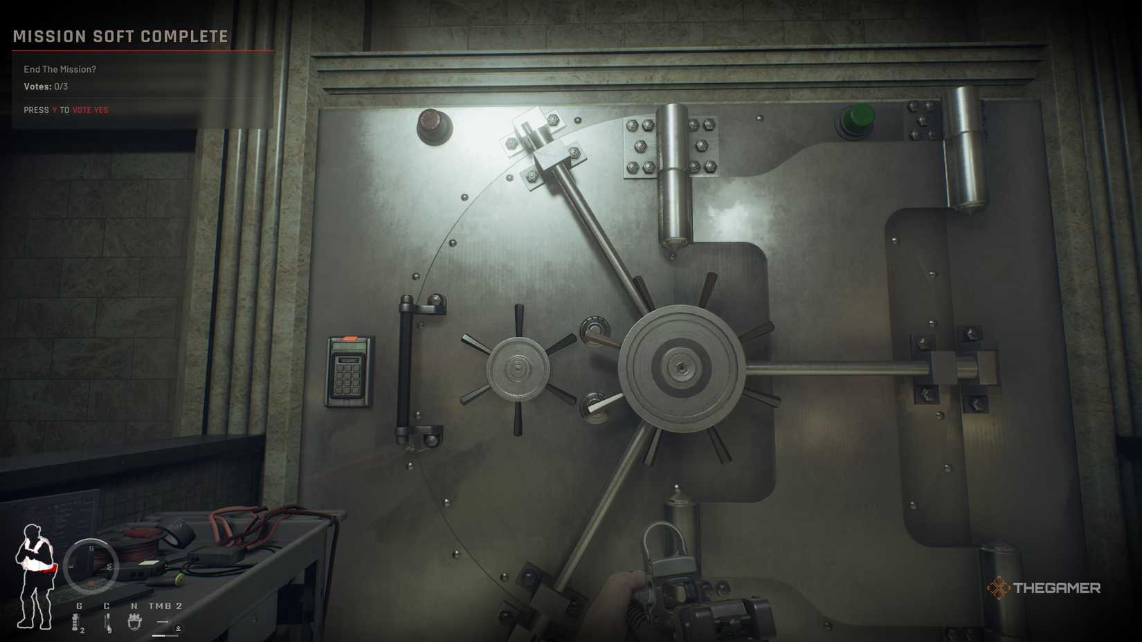 Looking at the large vault at the Unity Trust Bank in Ready or Not.