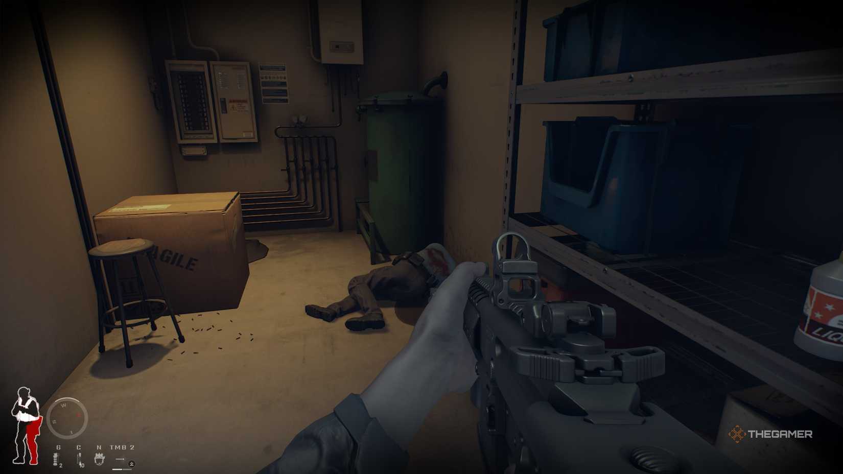 When looking at a fallen officer with a keycard in Ready or Not mode.