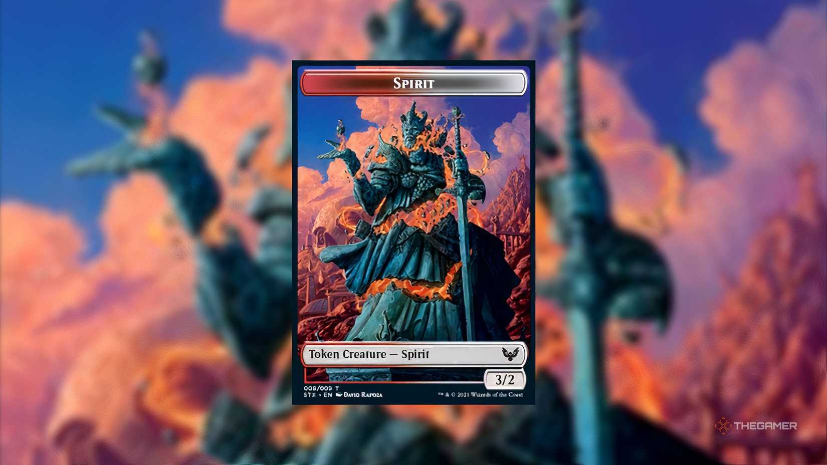 Red and white spirit token secrets from the Strixhaven Lorehold Spirit Commander deck.