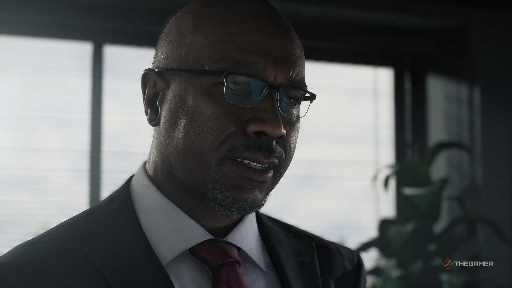 Close-up of the FBI director and Grace's boss in Resident Evil Requiem.