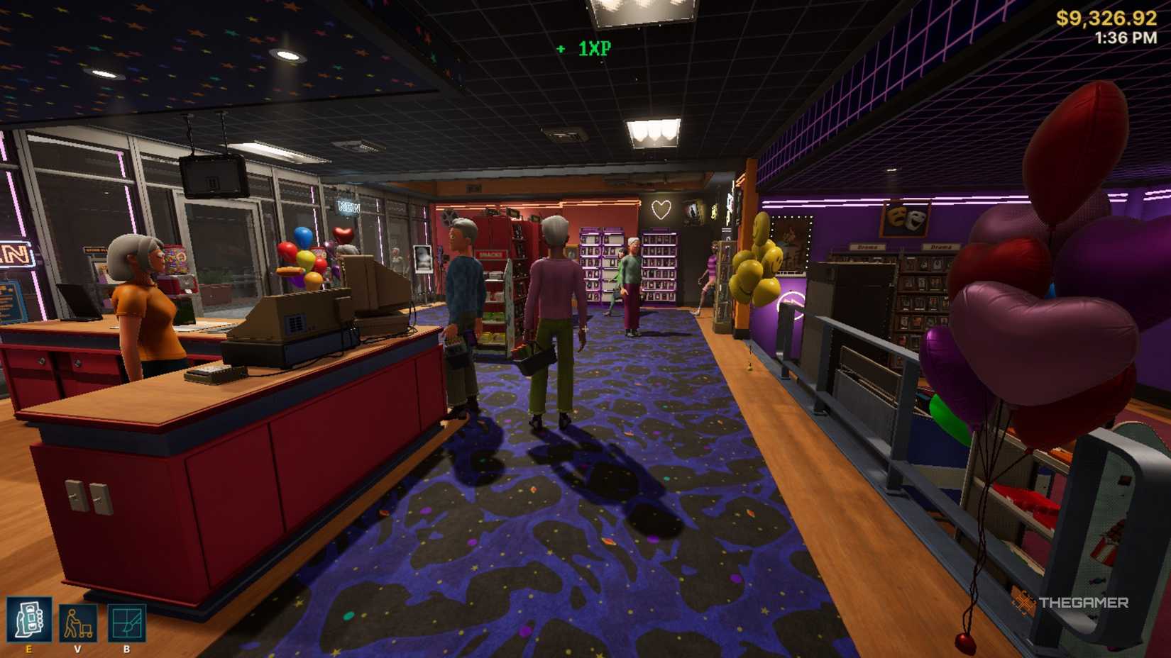 Retro rewind cash register space in store.