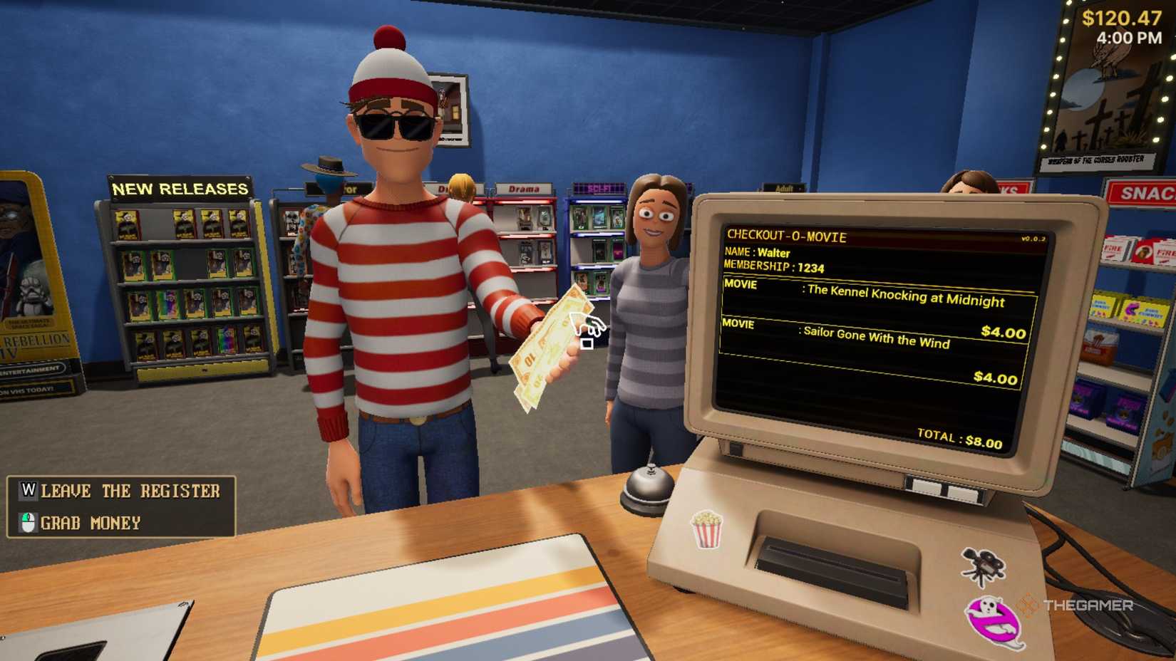 Retro Rewind Waldo at the cash register.