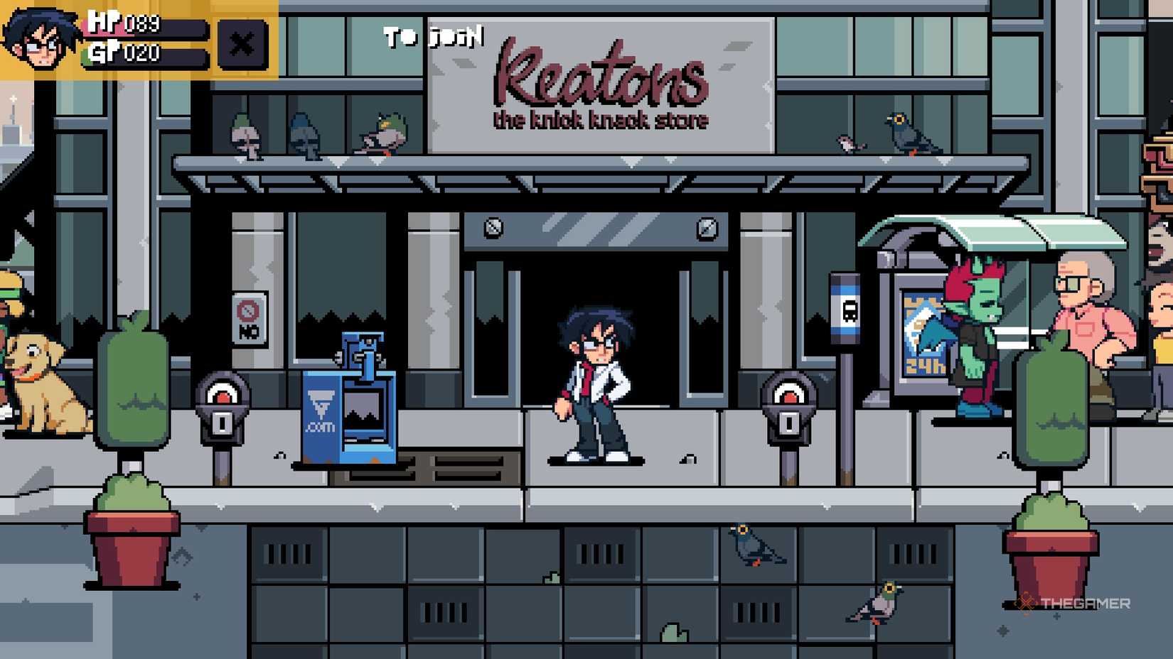 Gideon standing next to Keaton's in Scott Pilgrim EX.