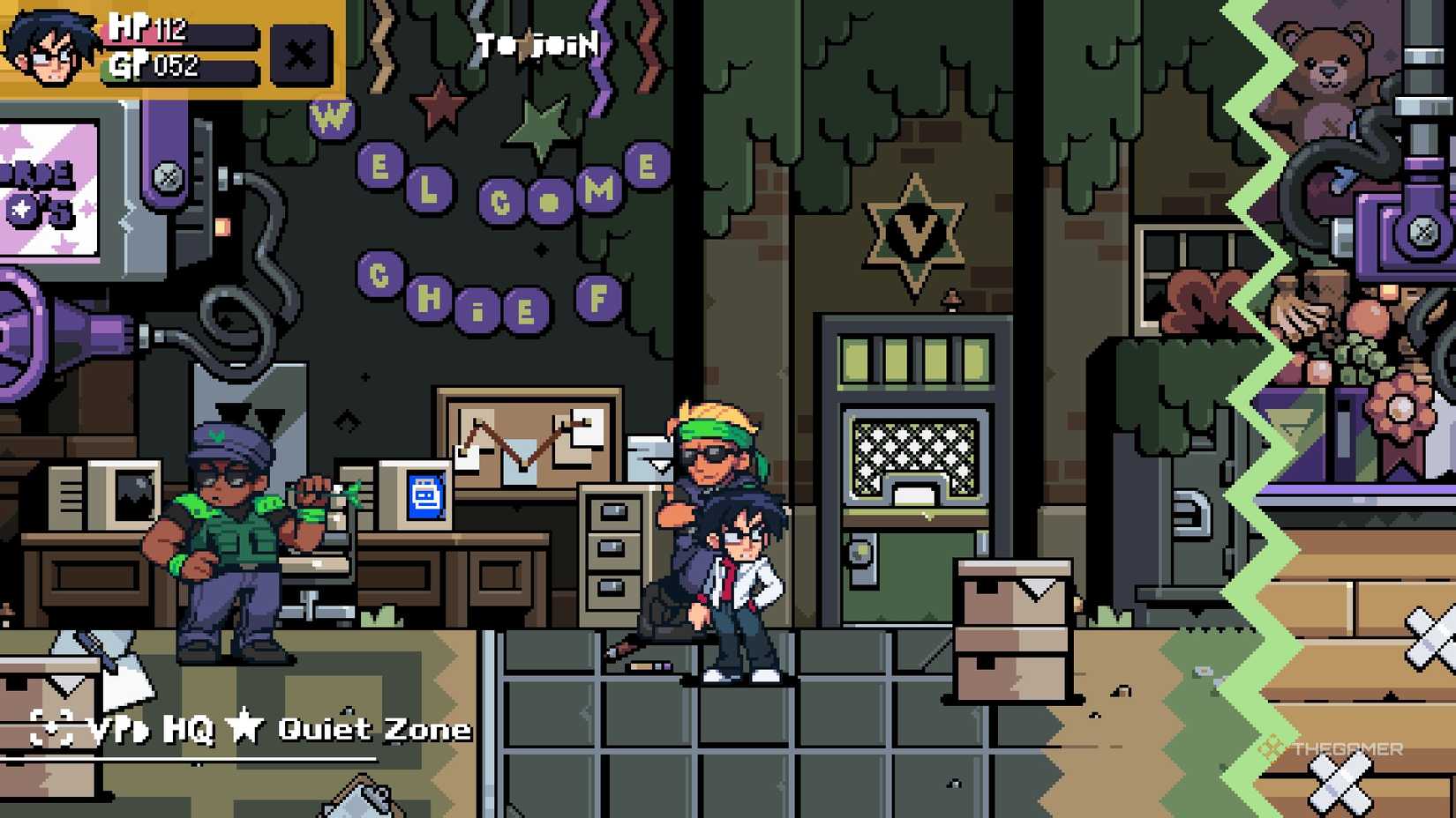 Gideon next to the Vegan Amory in Scott Pilgrim EX.