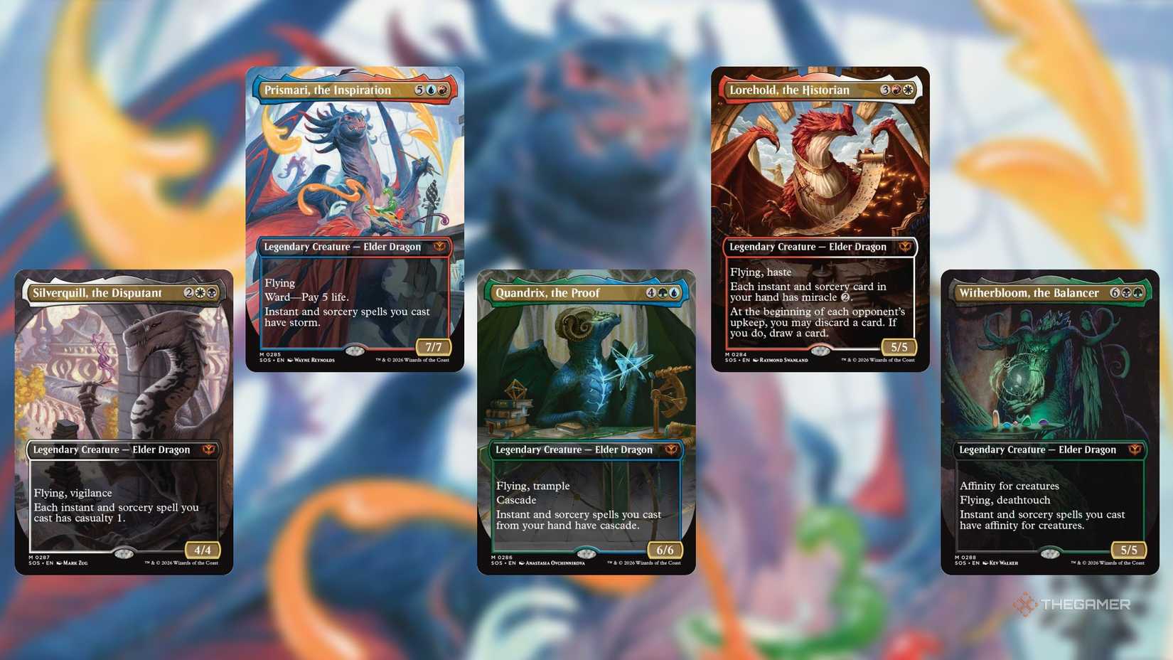 Secrets of the Strixhaven Elder Dragon MTG Borderless Card.