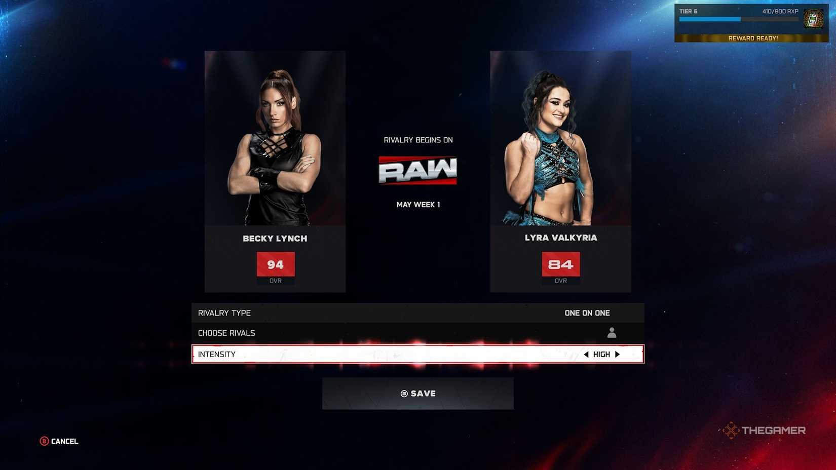 Setting up a rivalry between Becky Lynch and Lyra in WWE 2K26.