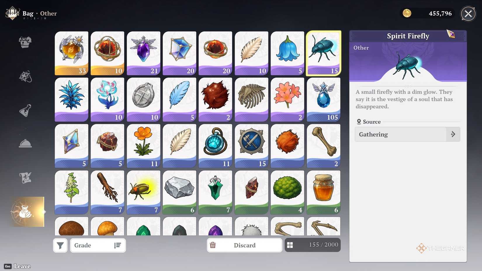 A spirit firefly in a bag from The Seven Deadly Sins Origins.