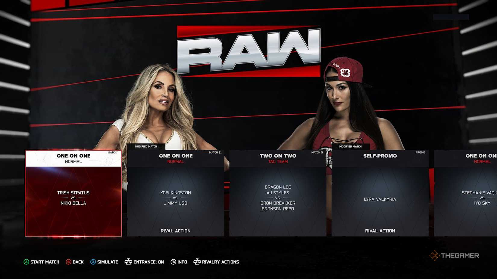 Trish Stratus and Nikki Bella set for a match on Raw in WWE 2K26.