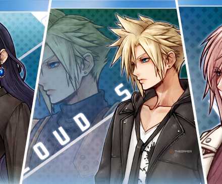 Gaia, Cloud and Lightning in a collage from Dissidia Duellum Final Fantasy.