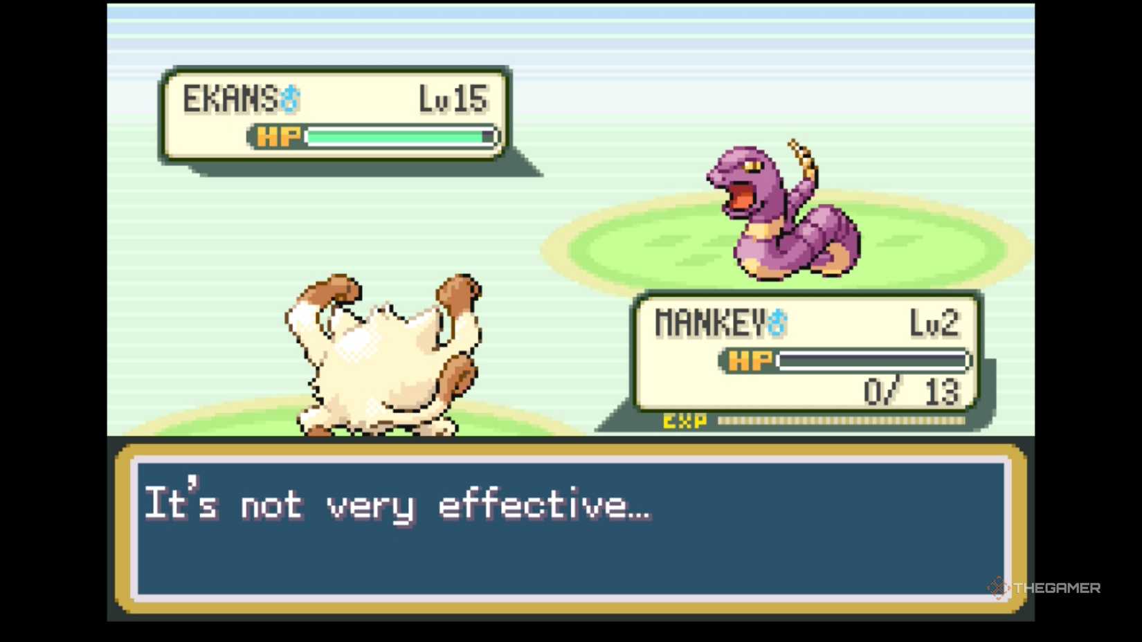 Using a weak Mankey in Pokemon FireRed and LeafGreen to quicken infinite Nugget Bridge money glitch process.