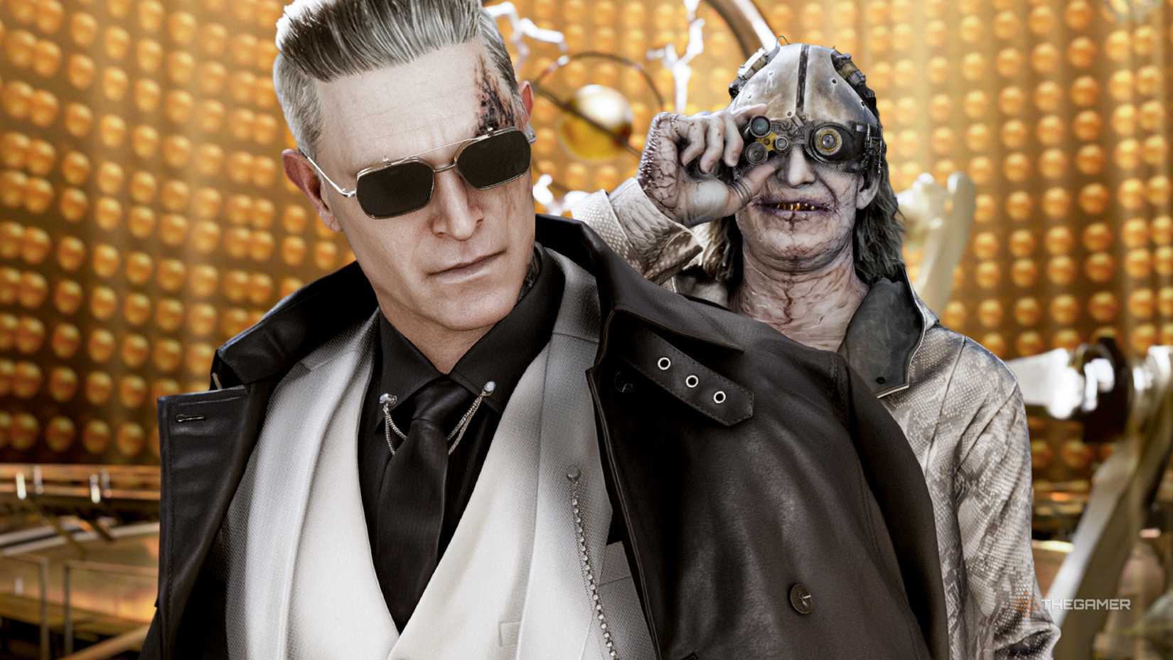 Xeno and Gideon in the final ARK area of ​​Resident Evil Requiem.