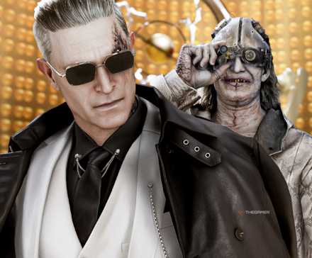 Zeno and Gideon in the final ARK area of Resident Evil Requiem.