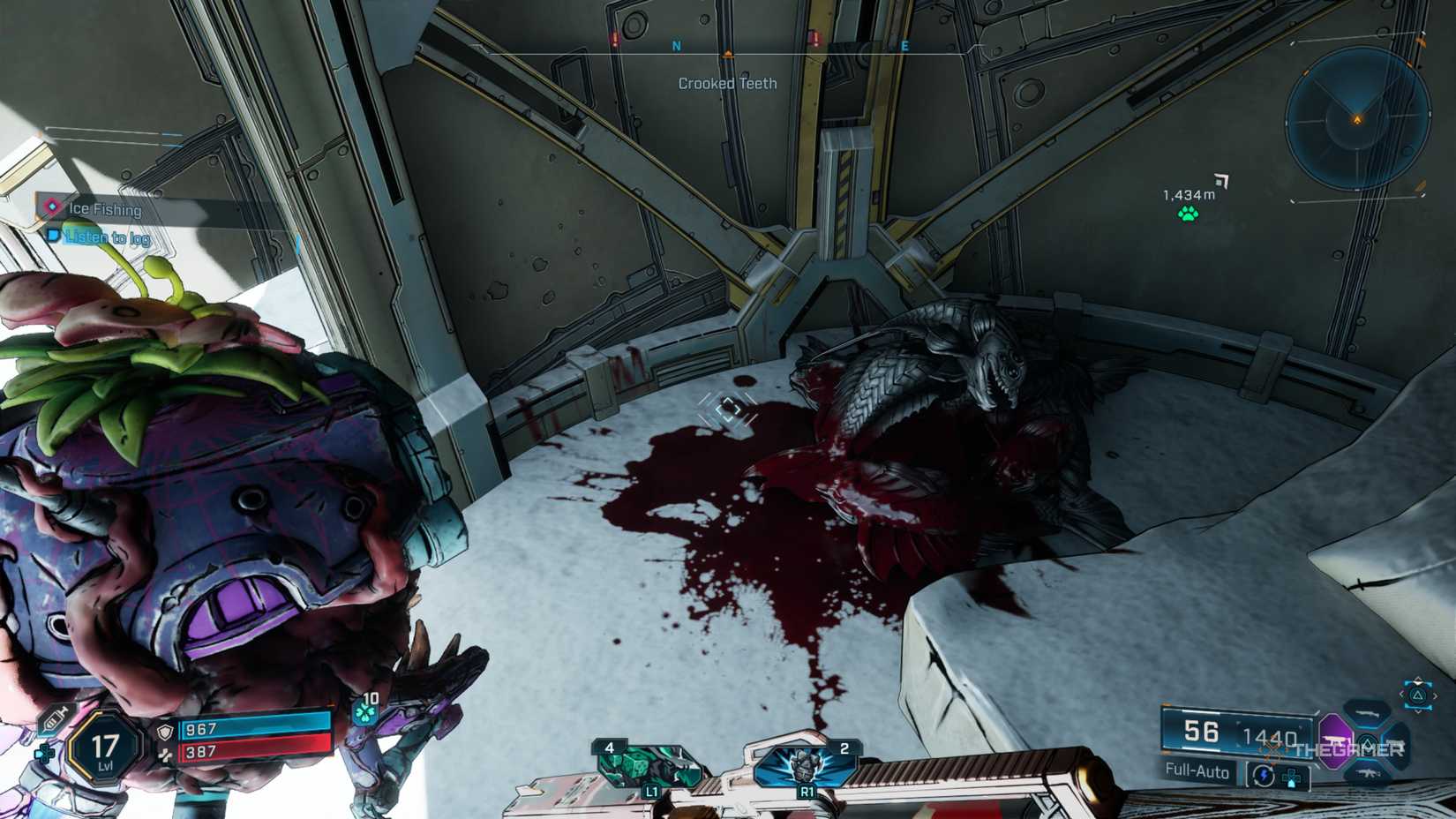 C4sh watches Echo complete a scan where in Borderlands 4 the echo recording would be on a pile of dead fish.