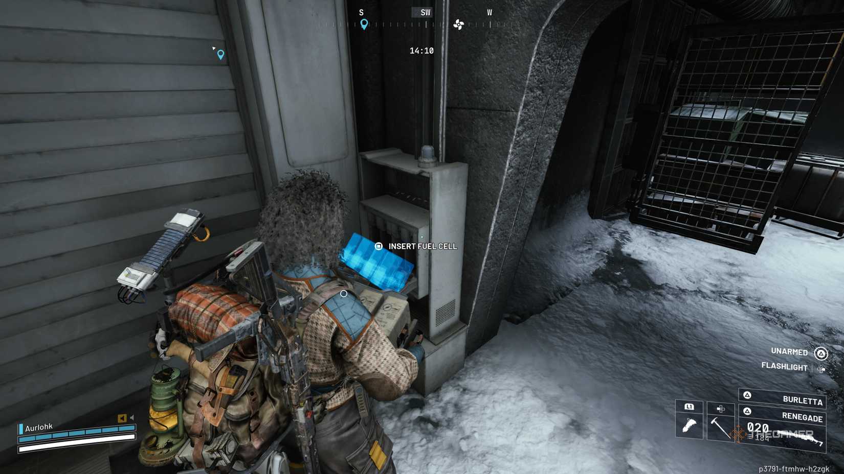 To unlock the Arc Raiders' Seed Vault door, the player raider picks up the fuel cell and places it into the machine.