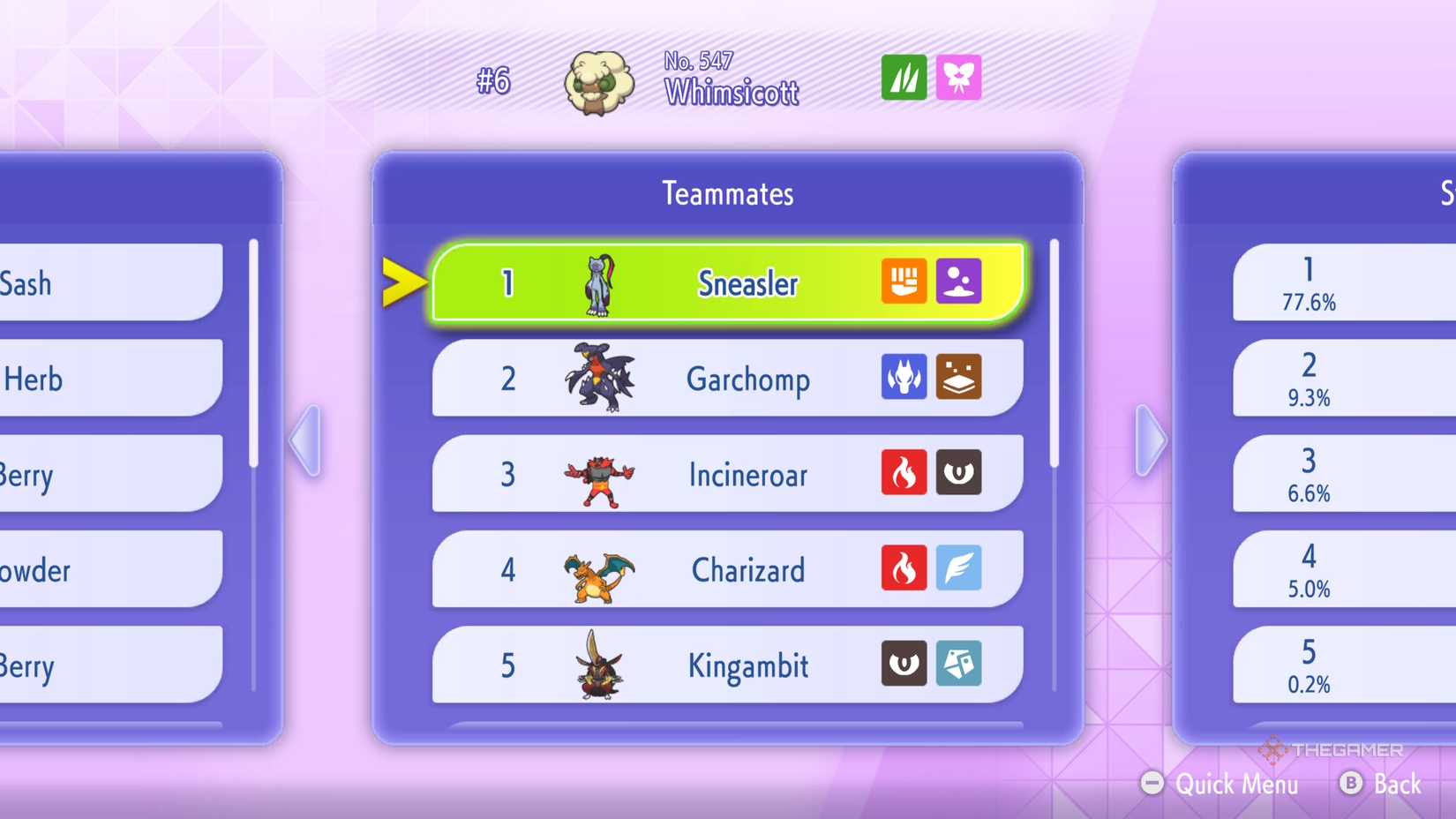 Whimsicott and its popular teammates in Pokemon Champions.