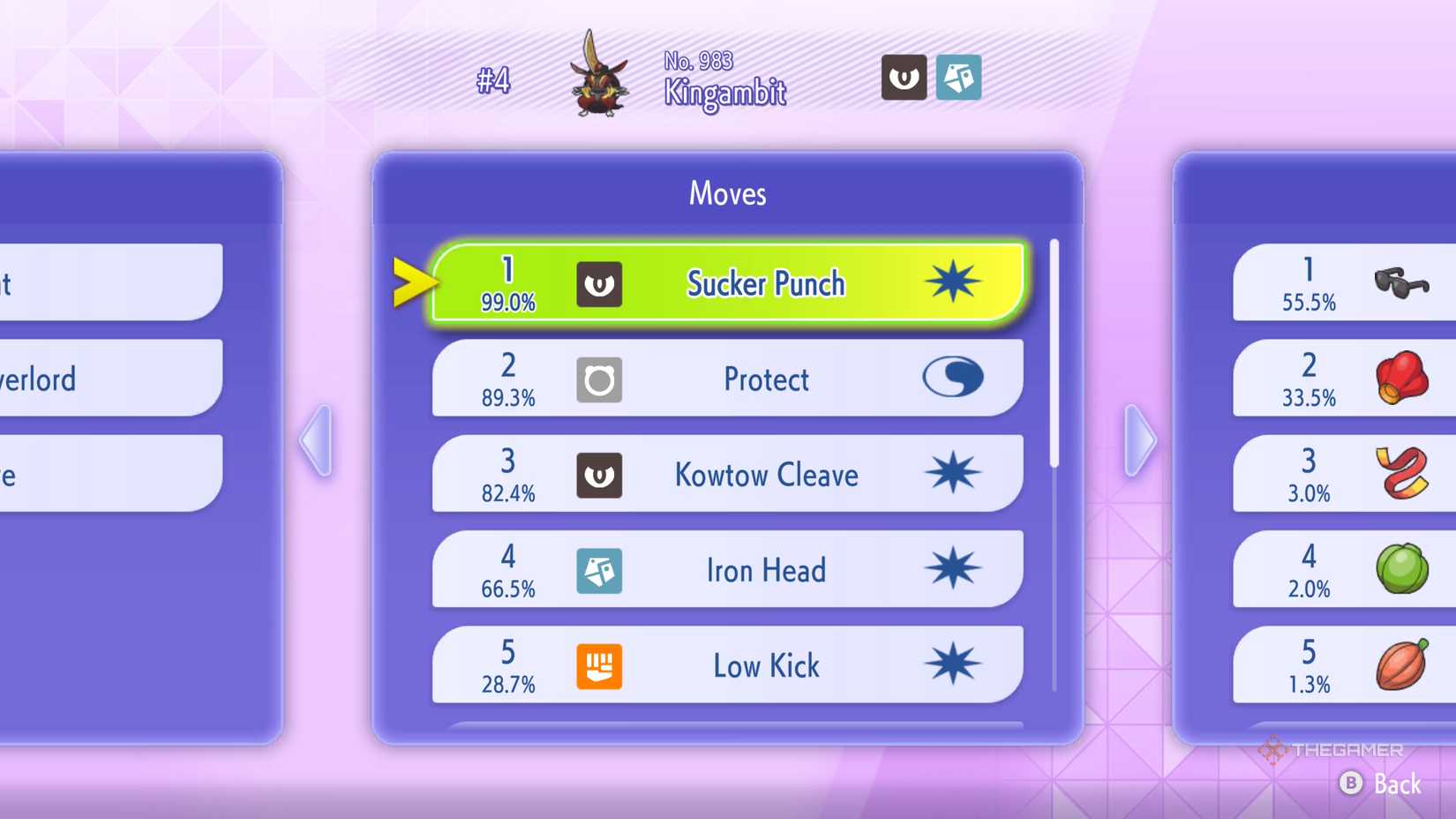 Kingambit and its popular moveset in Pokemon Champions.