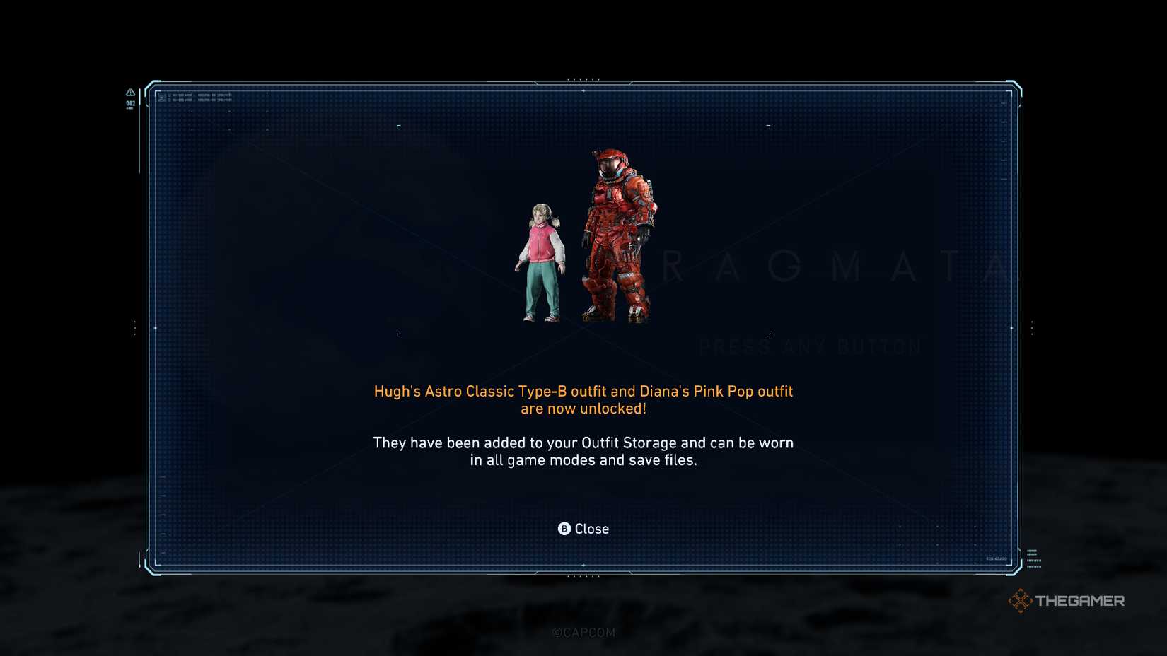 Hugh and Diana in clothing are unlocked by completing the game in Pragmata.