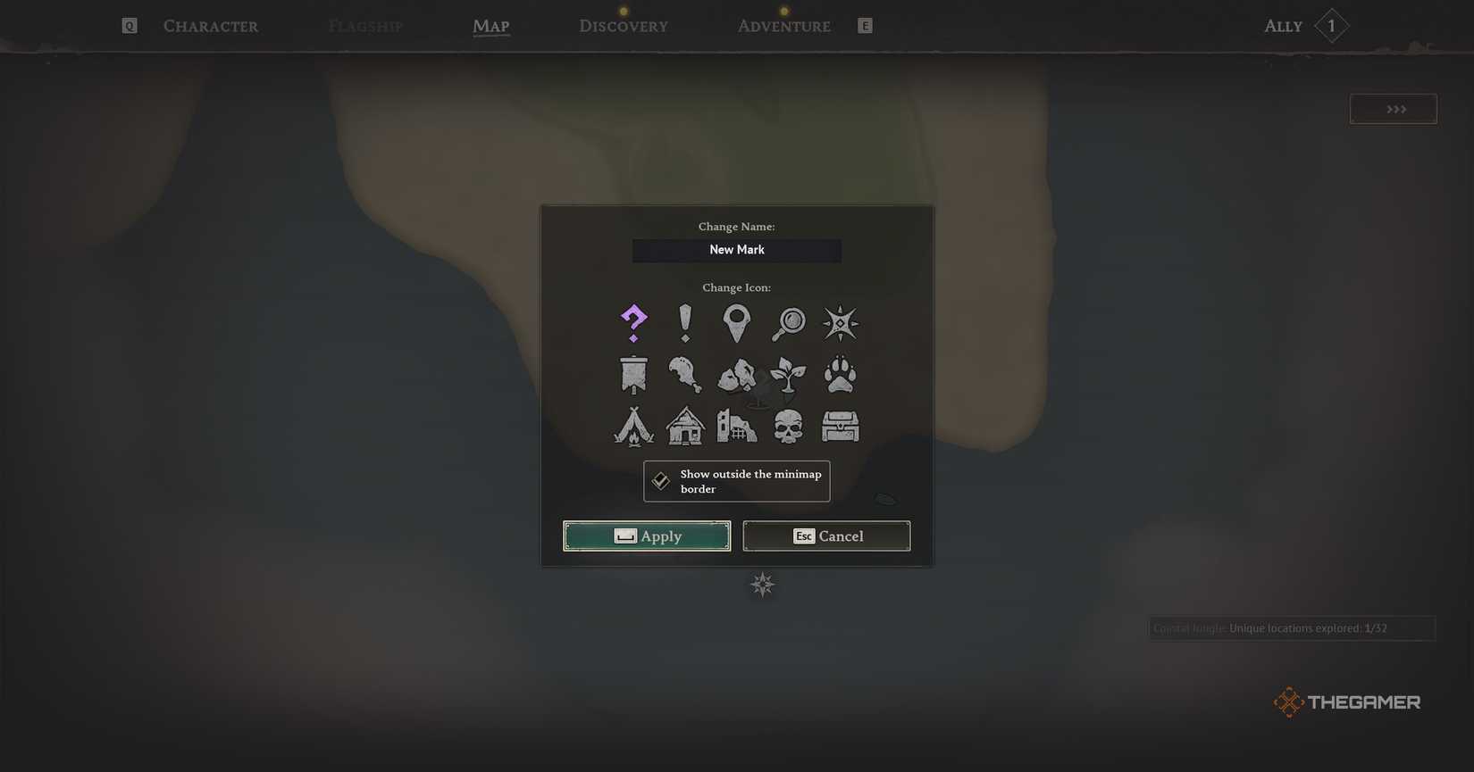 Character in Windrose Opening your map.