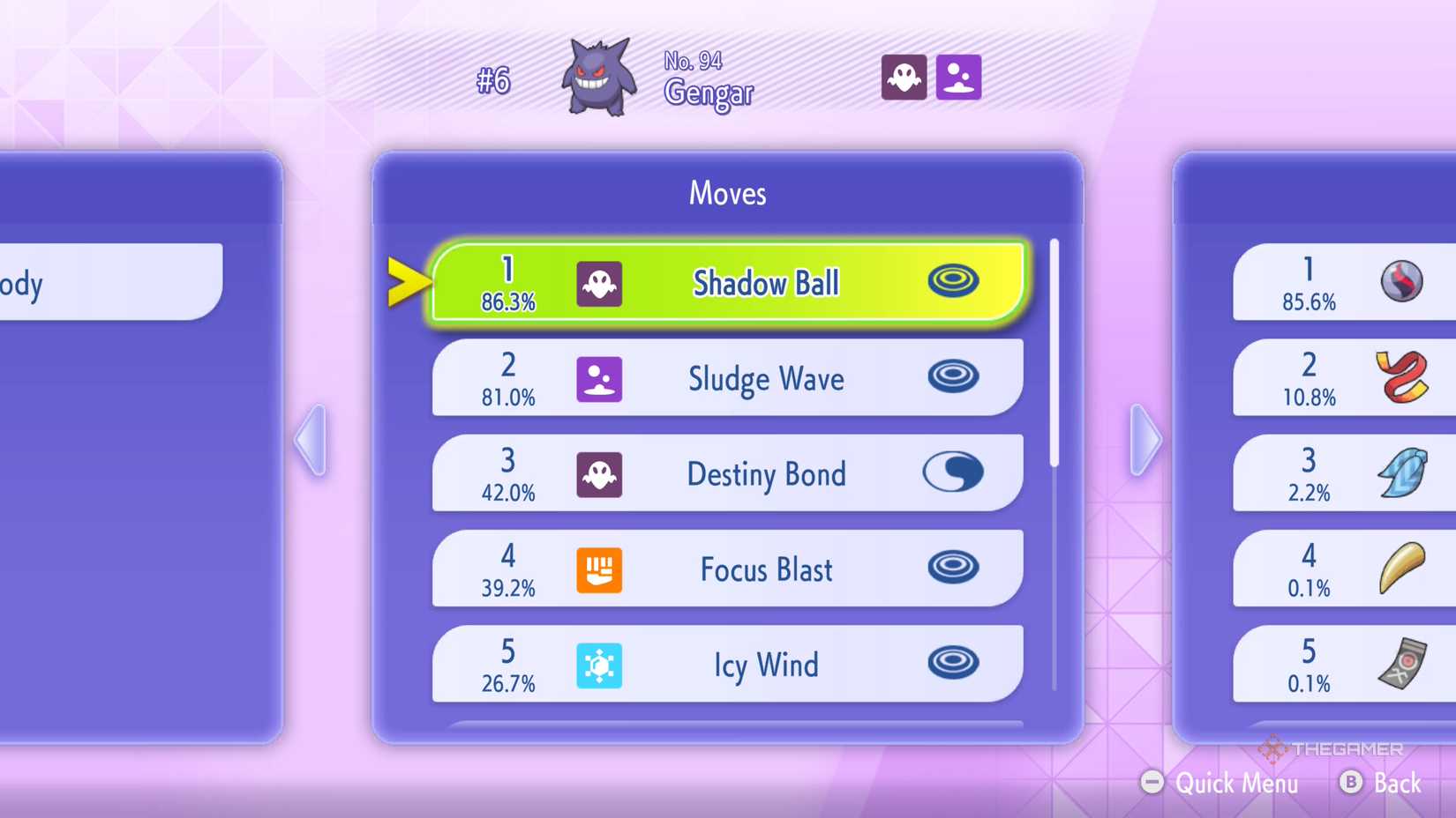 This is Gengar's movement data from Pokemon Champions.