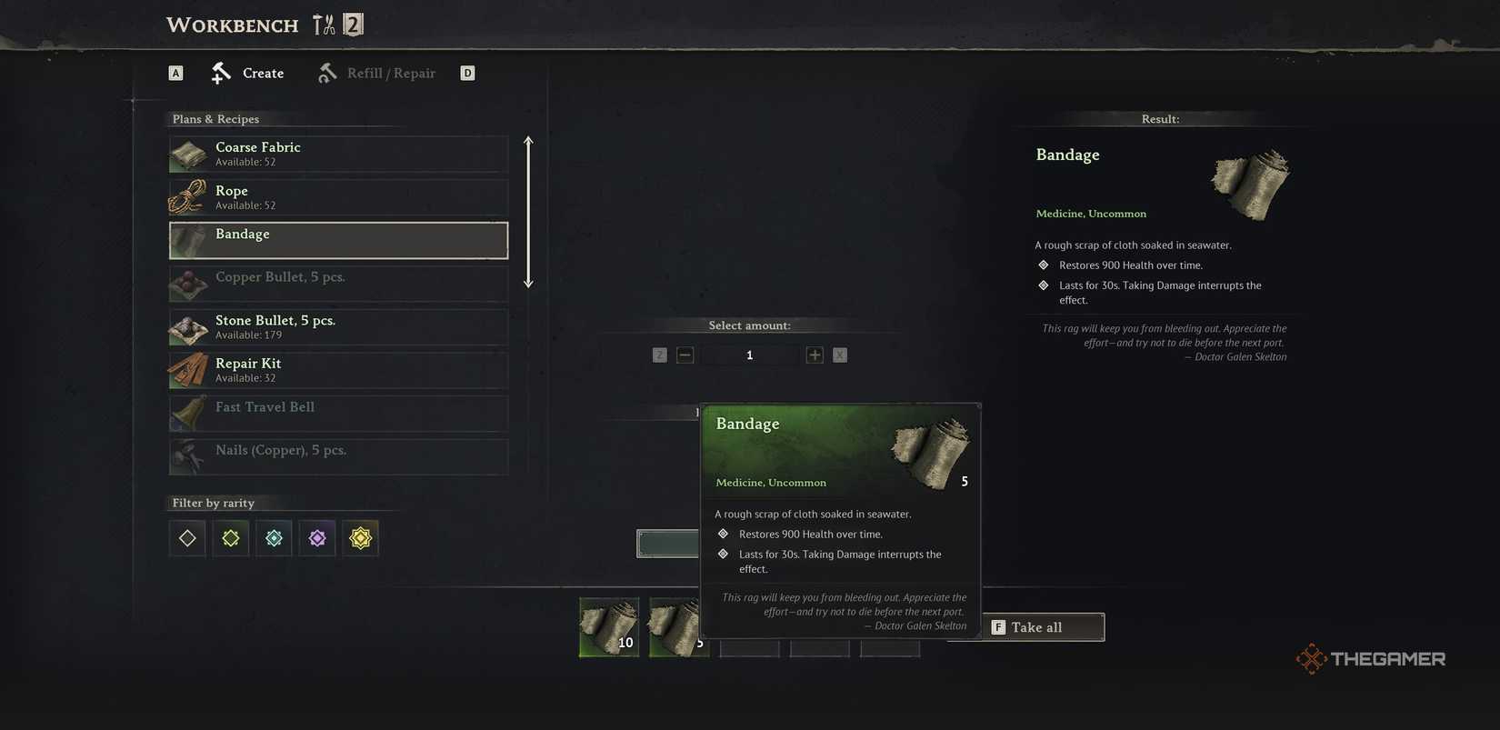 Crafting a bar at Windrose.