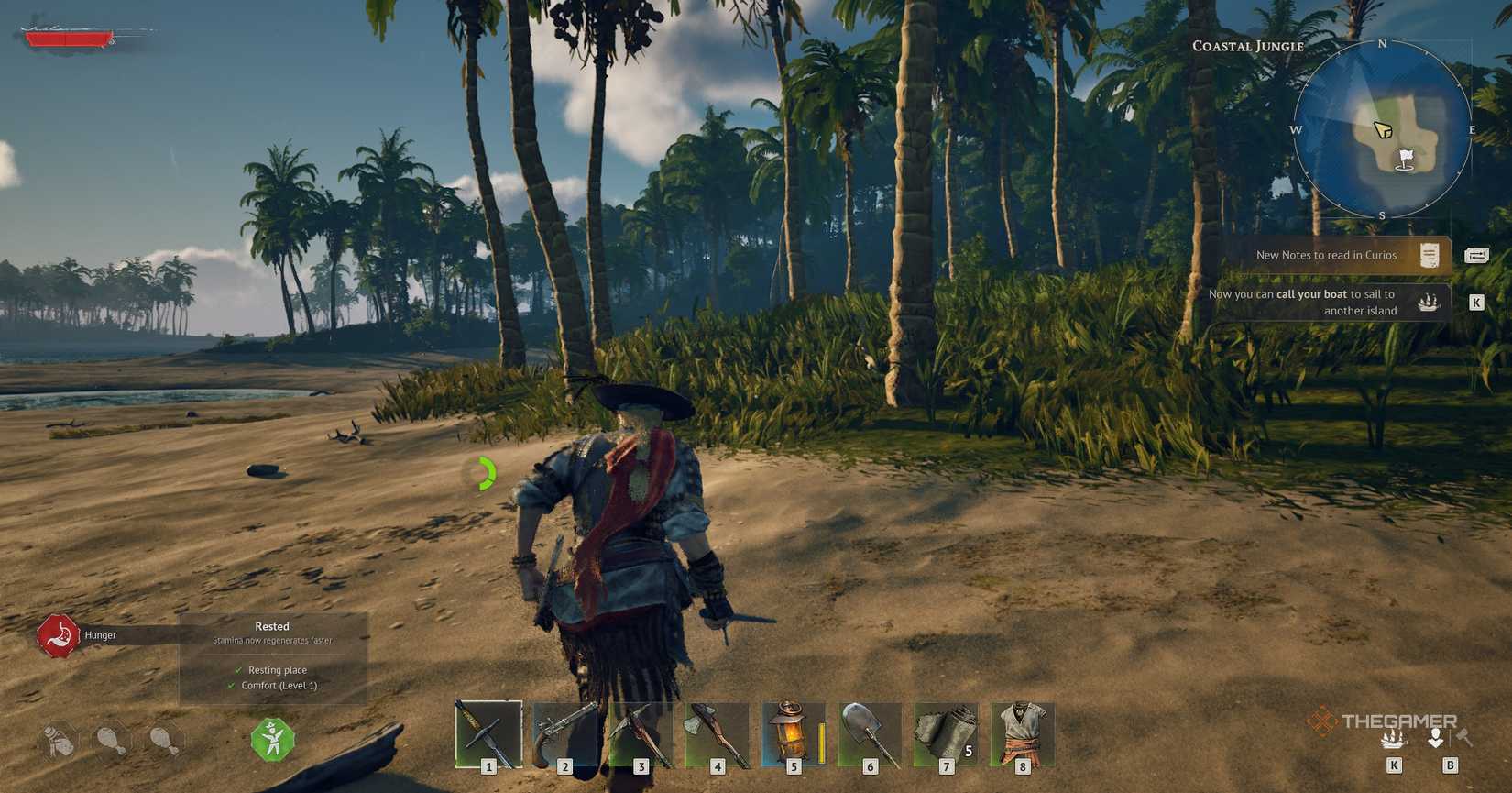 Running in Windrose with its palm trees.